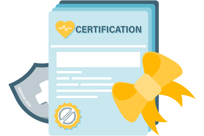 Medical certification documents  Illustration