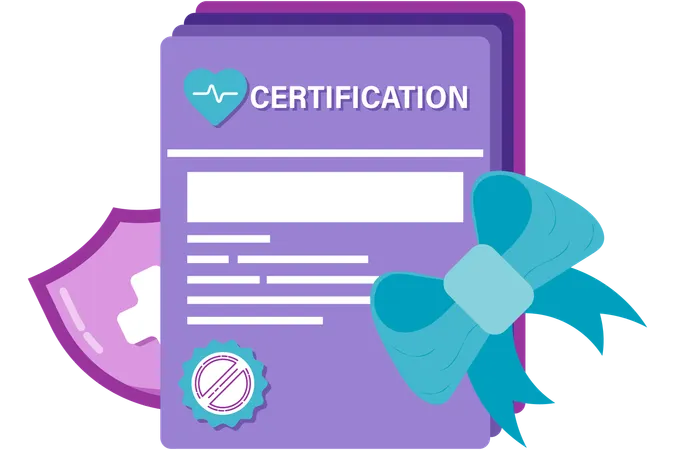 Medical certification documents  Illustration
