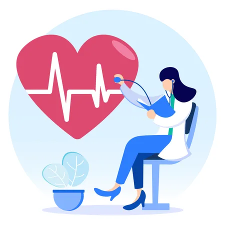 Illustration Vector Graphic Cartoon Character Of Medical Check Up Illustration