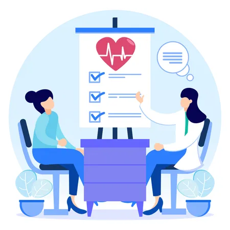 Illustration Vector Graphic Cartoon Character Of Medical Check Up Illustration