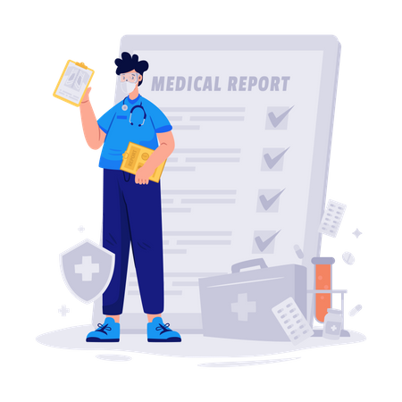 Medical Checkup Report Illustration