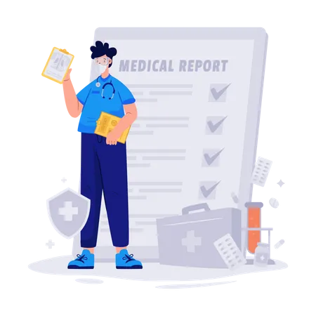 Medical Checkup Report Illustration