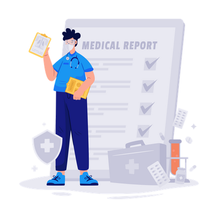 Medical Checkup Report  Illustration