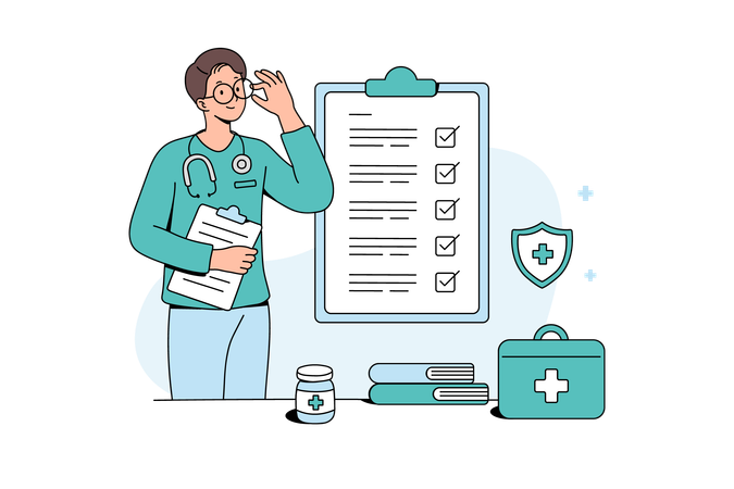 Medical Checkup Report  Illustration