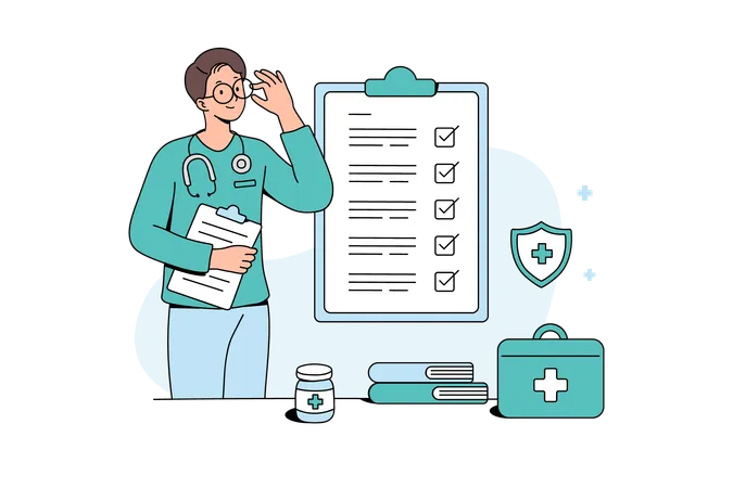 Medical Checkup Report  Illustration