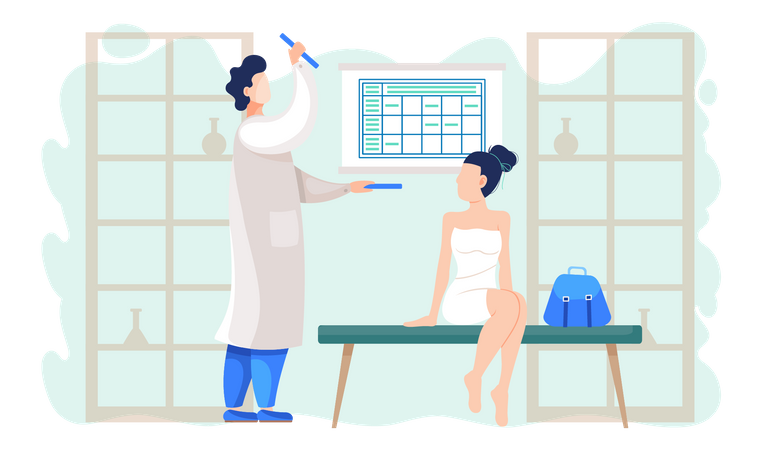 Medical consultation in clinic  Illustration