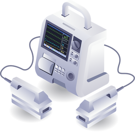 Medical device defibrillator  Illustration