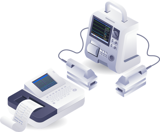 Medical doctor device heart pacemaker technology  Illustration