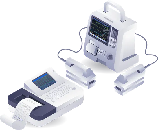 Medical doctor device heart pacemaker technology  Illustration