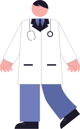 Medical  Doctor walking  Illustration