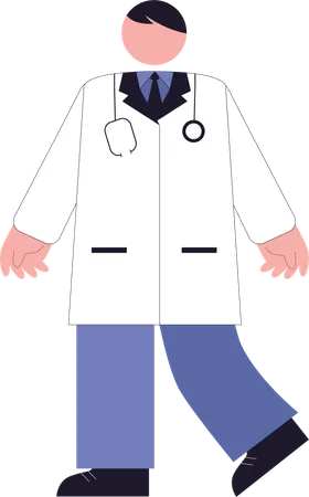 Medical  Doctor walking  Illustration