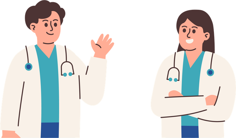 Medical Doctors doing discussion  Illustration