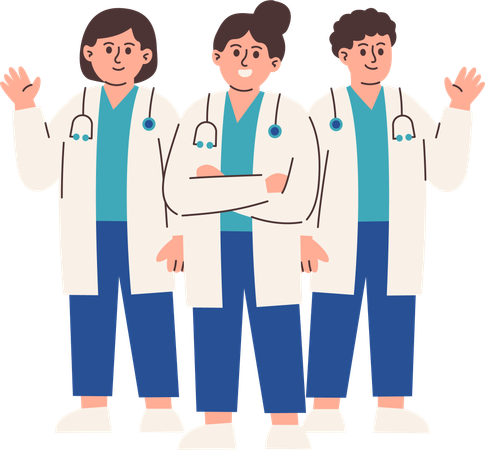 Medical Doctors standing together  Illustration