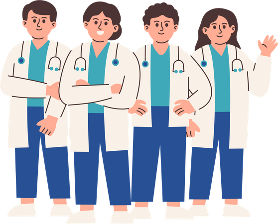 Medical Doctors team  Illustration