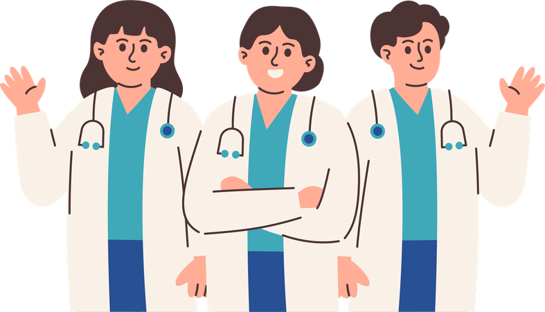 Medical Doctors team  Illustration