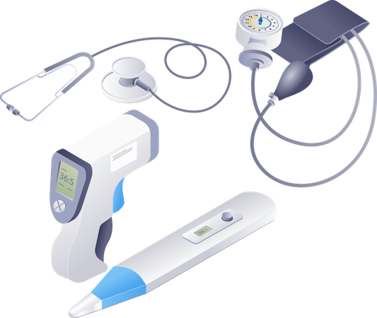 Medical equipment and doctor's tools technology  Illustration
