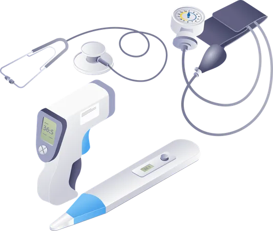 Medical equipment and doctor's tools technology  Illustration