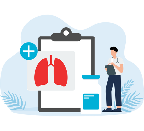 Medical equipment and Lung treatment  Illustration