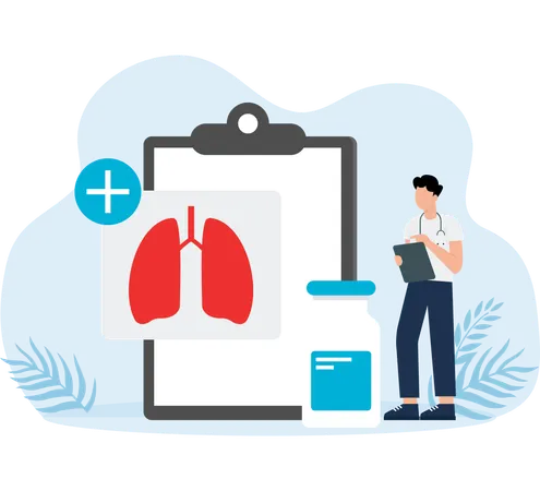 Medical equipment and Lung treatment  Illustration