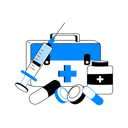 Medical Equipment and medicine  Illustration