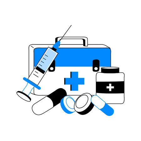 Medical Equipment and medicine  Illustration