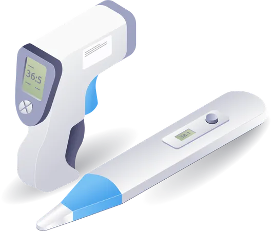 Medical equipment checking patient's body temperature  Illustration