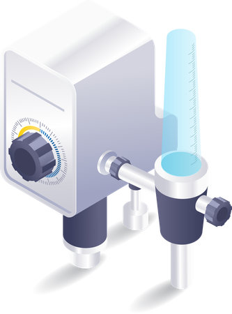 Medical equipment control patient oxygen filter  Illustration