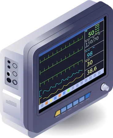 Medical equipment patient monitor  Illustration