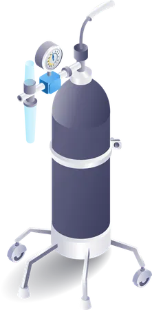 Medical equipment patient oxygen gas cylinder  Illustration