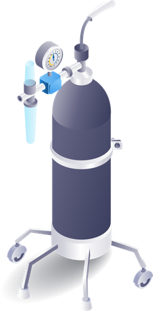 Medical equipment patient oxygen gas cylinder  Illustration