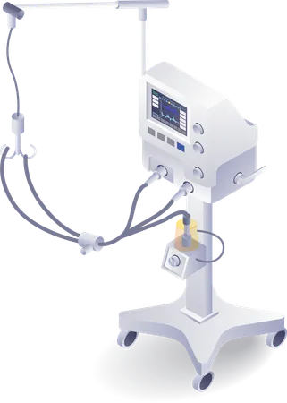 Medical equipment respiratory ventilators patient  Illustration