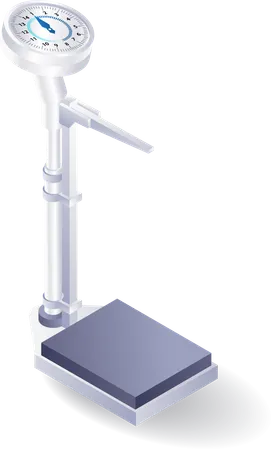 Medical equipment weighing patient's body  Illustration