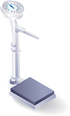 Medical equipment weighing patient's body  Illustration