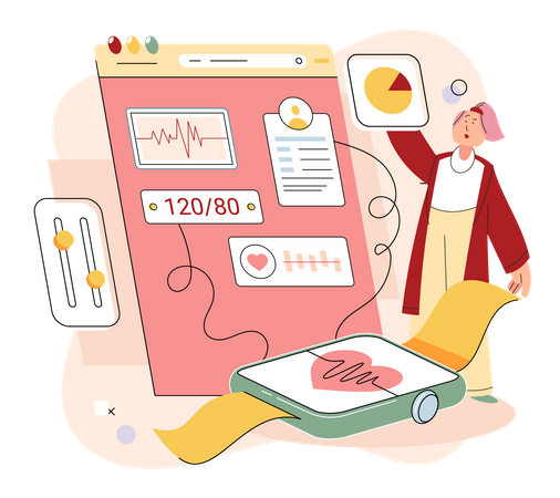 Medical health status dashboard  Illustration