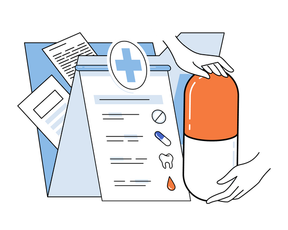 Medical healthcare report  イラスト