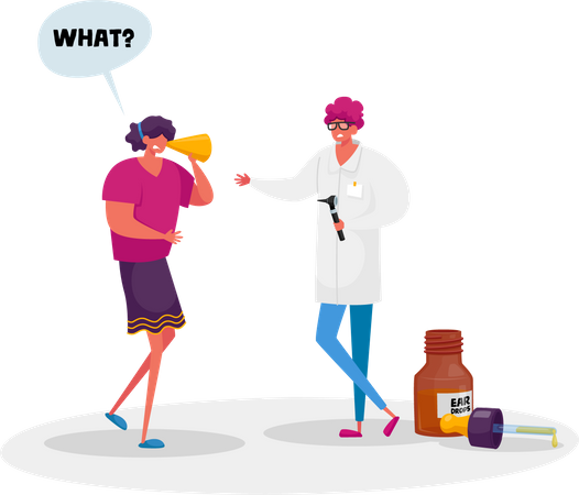 Medical Hear Exam  Illustration