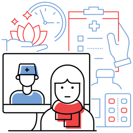 Medical Helpline Service  Illustration