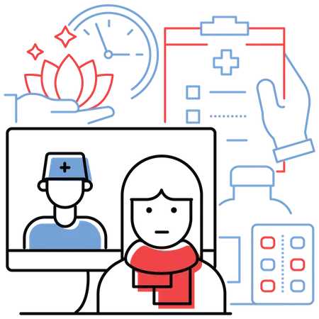 Medical Helpline Service  Illustration