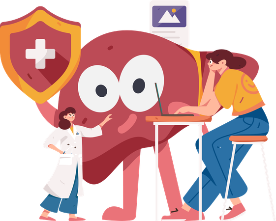 Medical insurance for liver  Illustration