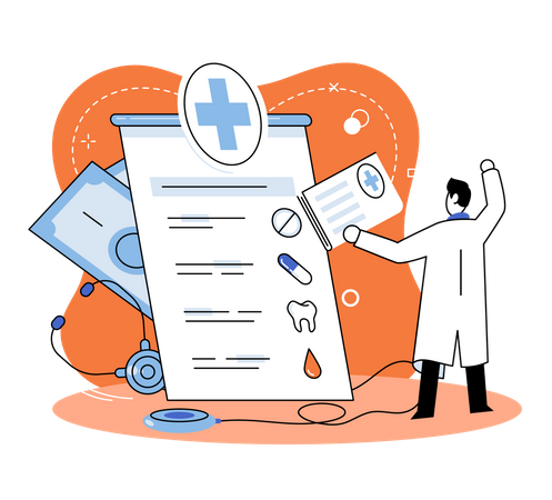 Medical insurance payment  イラスト
