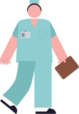 Medical  Nurse holding medical report  Illustration