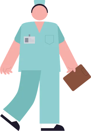 Medical  Nurse holding medical report  Illustration