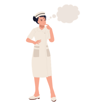 Medical Nurse thinking something  Illustration