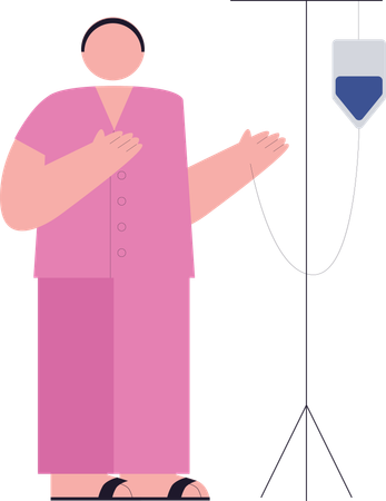 Medical  Patient with IV  Illustration