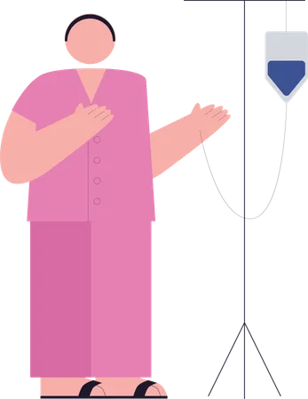 Medical  Patient with IV  Illustration