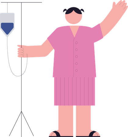 Medical  Patient with IV drip  Illustration
