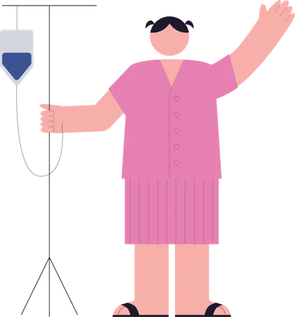 Medical  Patient with IV drip  Illustration