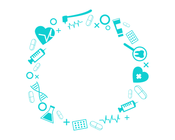 Medical pattern with different medical equipment and medicines  Illustration
