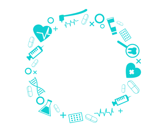 Medical pattern with different medical equipment and medicines  Illustration