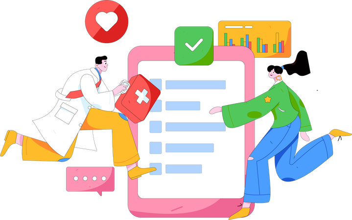 Medical people doing medical analysis  Illustration